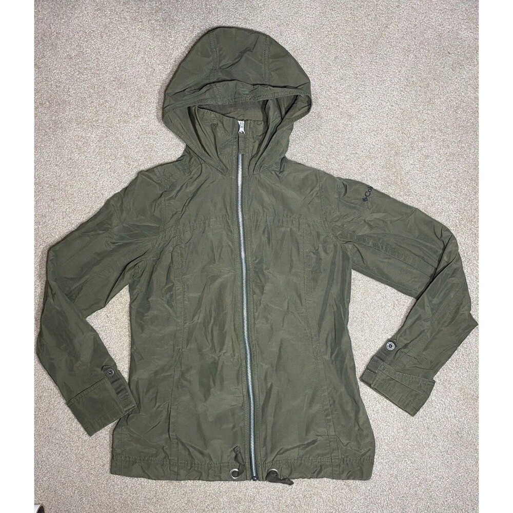 Columbia Women's WL 3187 Utility Jacket Small Olive Green Cotton Nylon Hooded